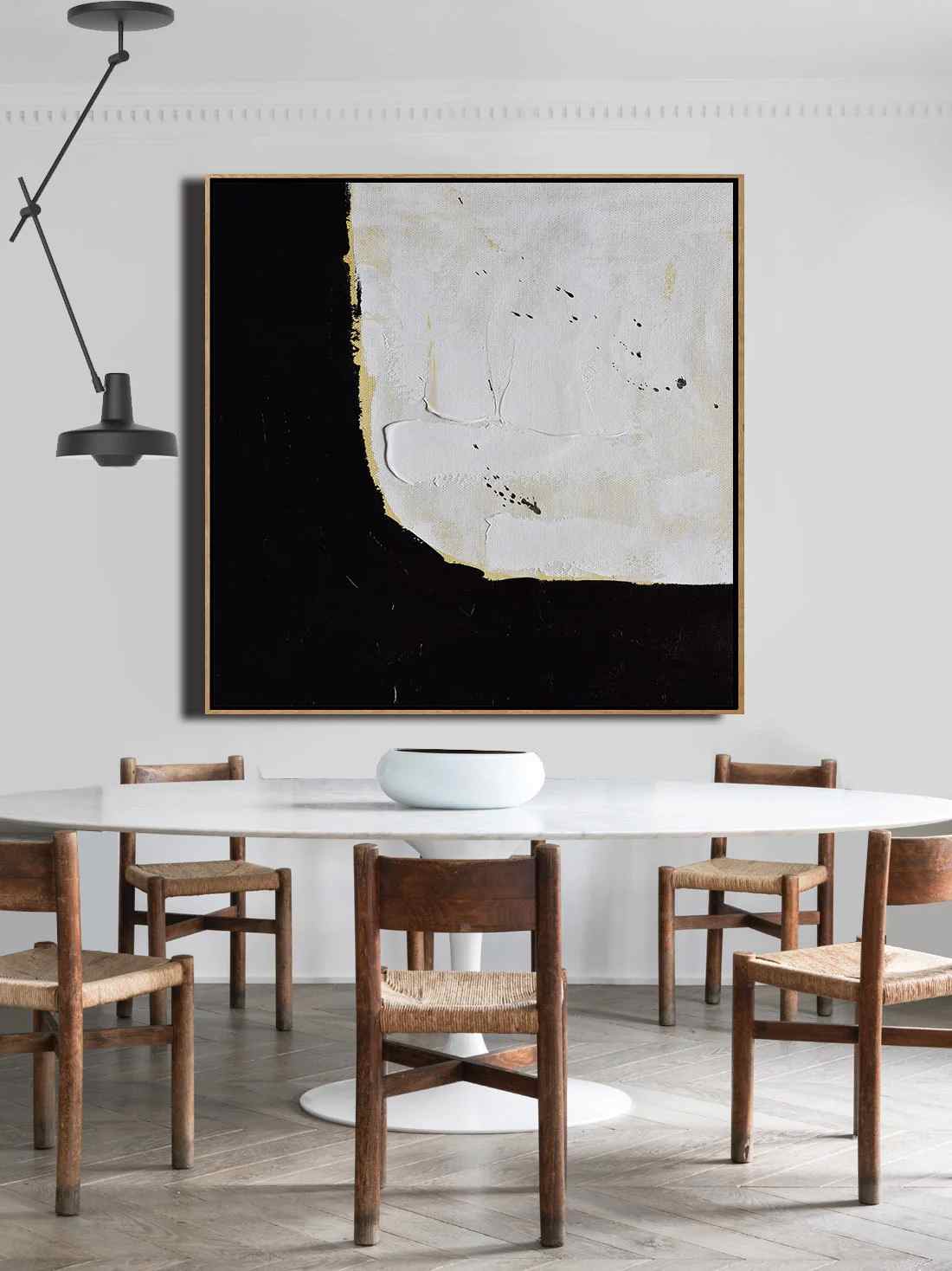 White_Black_Abstract_Textured_Painting_Canvas_Wall_Art_94SAG wall art